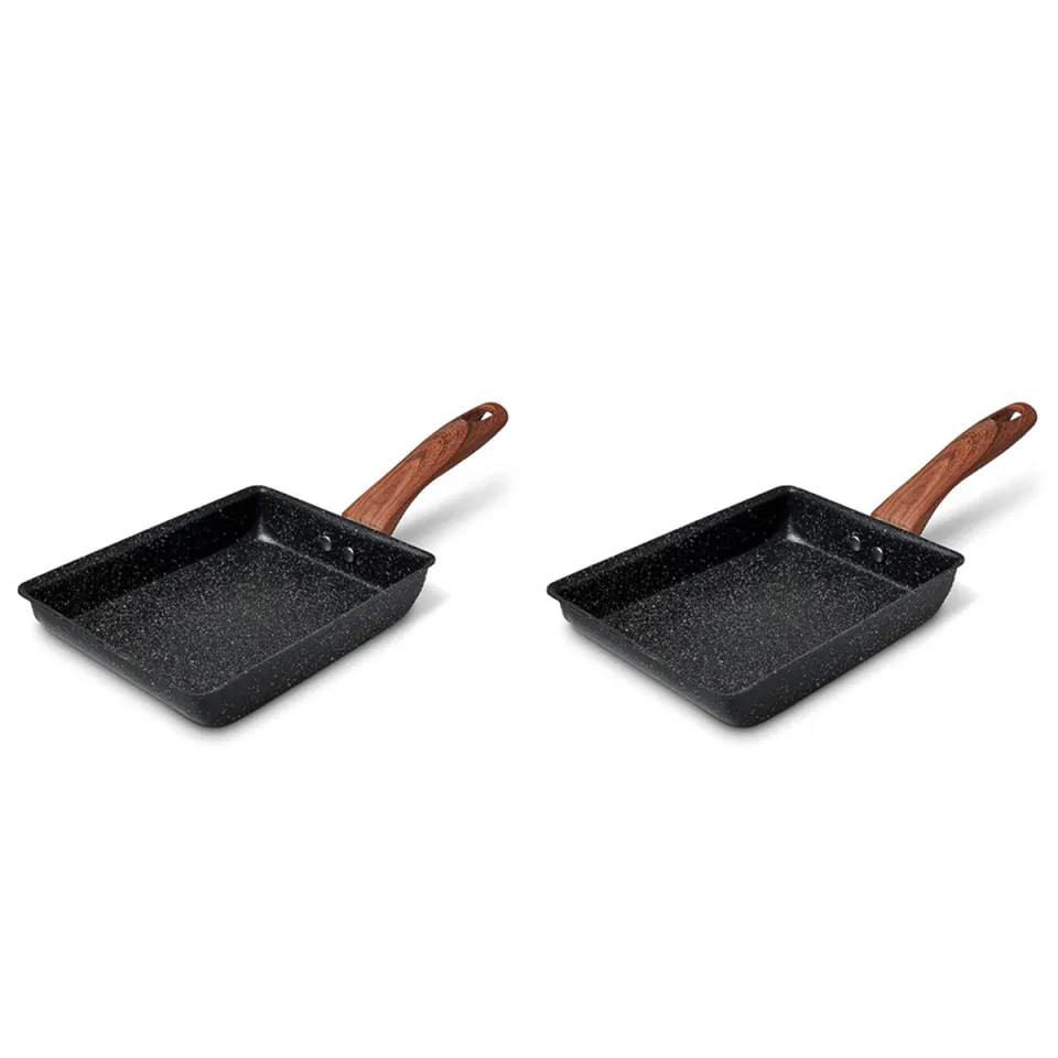 Tamagoyaki Pan Japanese Omelette Pan, Non-Stick Pan Coating Square Egg Pan Frying Pan to Make Omelets or Crepes, Black