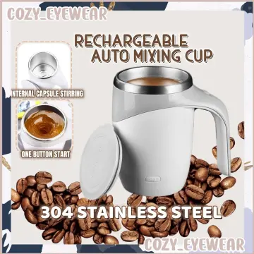 380ml Self Stirring Mug Rechargeable Auto Magnetic Coffee Mug with Stir Bar  Electric Stainless Steel Self Mixing Coffee Cup Suitable for Home Office  Coffee Milk Cocoa Hot Chocolate 