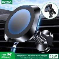 Bonola Magnetic Car Phone Wireless Charger Holder for iPhone 14 13 12 Pro Max Wireless Fast Charging Car Air Vent Charger Mount Car Chargers