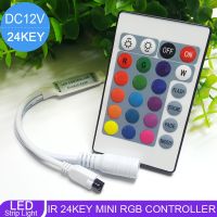 【✱2023 HOT✱】 122cc store รีโมทคอนโทรล24key ขนาดเล็ก Dc 12V ตัวควบคุมไฟ Led ไฟ Led Strib Rgb Rgb Rgbw Ir สำหรับ Smd 3528 5050 5630 3014ไฟเส้น Led