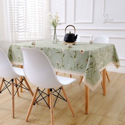 （HOT) โต๊ะกาแฟทรงสี่เหลี่ยมผ้าปูโต๊ะผ้าปูโต๊ะผ้าคอตตอนลินินสไตล์อเมริกันสด ins ผ้าปูโต๊ะสี่เหลี่ยมขนาดเล็กสำหรับใช้ในบ้าน