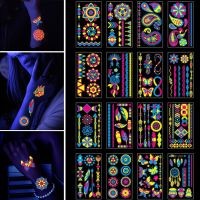 2023 New Luminous Temporary Tattoo Sticker Festive Masquerade Party Makeup Funny Temporary Neon Face Body Stickers