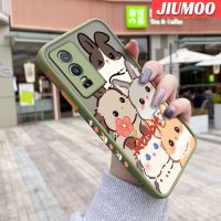 เคส JIUMOO เคสสำหรับ VIVO Y76 5G Y76s Y74s 5G ลายการ์ตูนกระต่ายบางขอบสี่เหลี่ยมด้านข้างดีไซน์ใหม่กันกระแทกมีน้ำค้างแข็งโปร่งใสแข็งเคสมือถือคลุมทั้งหมดปลอกซิลิโคนเคสนิ่มสำหรับปกป้องกล้อง