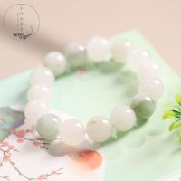 Xinjiang Natural Tianshan Emerald Surface Material Handstring Simple Bracelet Female Round Beads Single Loop Transfer Handstring R0XK R0XK