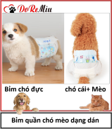 Doremiu - Bịch 10 miếng Tã bỉm chó mèo Bỉm quần dạng dán cho chó cái và