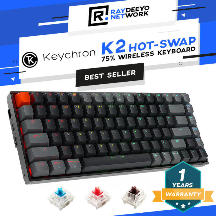 Keychron K2 RGB Wireless Mechanical Keyboard [75% Layout/Type-C/Hot ...