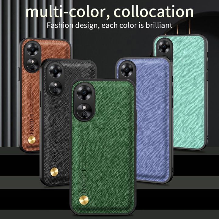 เคส-a78-a98สำหรับ-oppo-a17k-a17สีทึบ5g-4g-เคส2023ฝาหลังโทรศัพท์เคสกันกระแทกมือถือแฟชั่นหรูหราหนังแบบเรียบง่ายไม่ทิ้งลายนิ้วมือกรอบ-tpu-แบบนุ่ม