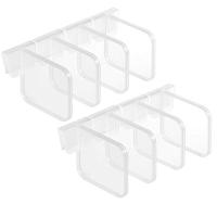 8Pcs Plastic Refrigerator Dividers Organizer Adjustable Snap-on Storage Box Refrigerator Pantry Grid Dividers Separator Tidy Organizer for Home Kitchen Office Supplies Clear