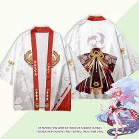 เกม Yae Miko คอสเพลย์เสื้อคลุมกิโมโน Genshin ผลกระทบเครื่องแต่งกาย3D พิมพ์ Haori เสื้อคลุมพรรคท็อปส์ Streetwear เสื้อ