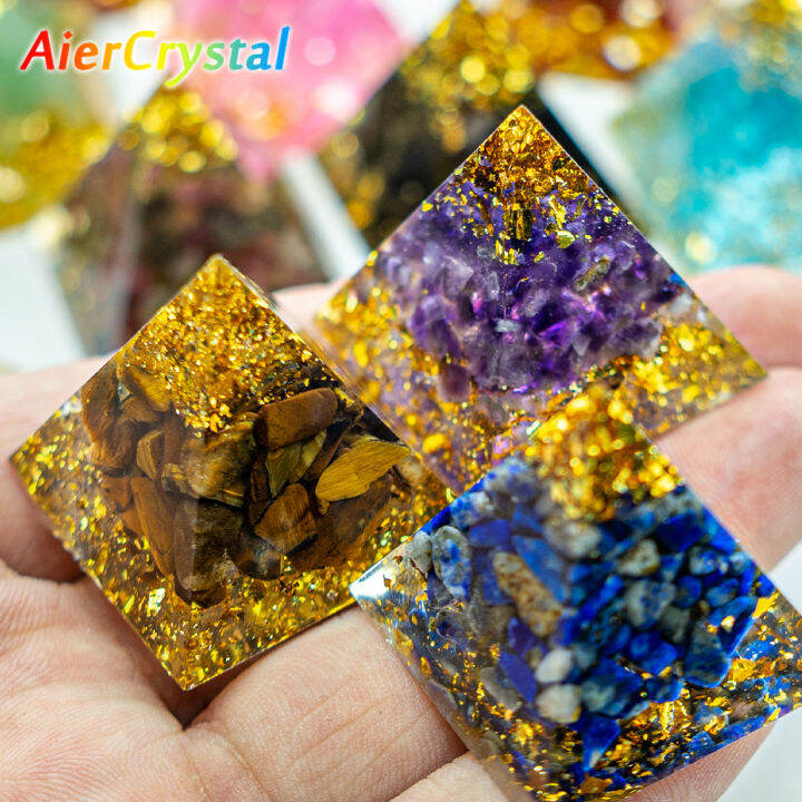 Aiercrystal 3cm Resin Pyramid Natural Crystal 12 colors highquality