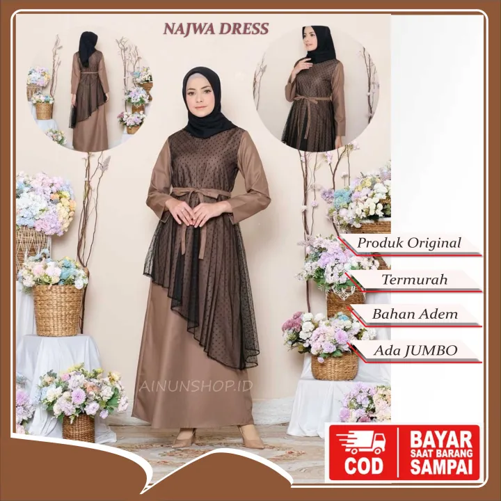 Najwa Dress Original Product 100 Baju Muslim Wanita Outfit Kece Kekinian Terbaru 21