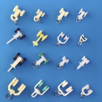 ♛ 20pcs Curtain Track Accessories Pulley Assist Scroll Wheel Old Fashioned Straight Rail Curved Rail Slide Hook and Loop E11694