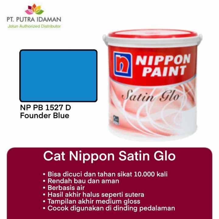 NIPPON PAINT SATIN GLO INTERIOR FOUNDER BLUE PB 1527D Lazada Indonesia