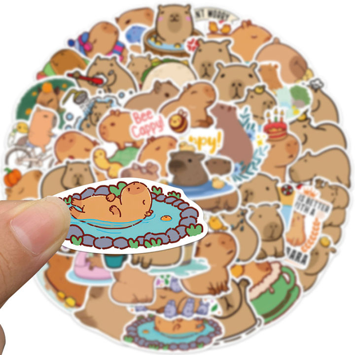 ruyifang-50pcs-cute-capybara-sticker-set-สำหรับแล็ปท็อป-กีตาร์-scrapbook-และวารสารของขวัญ