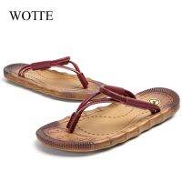 WOTTE รองเท้าแตะผู้ชายสีทึบกลางแจ้งดีไซน์รองเท้าแตะผู้ชายใหม่รองเท้าชายหาดสำหรับบุรุษรองเท้าแตะฤดูร้อนน้ำหนักเบา J50