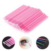 ☊ 100 Pcs/Pack Micro Brush Disposable Microbrush Applicators Eyelash Extensions Remove False Eyelashes Cotton Cleaning Swabs