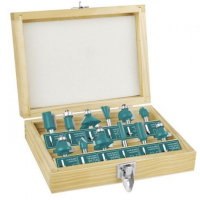 TOTAL ??  ดอกเราเตอร์ แกน 1/2 นิ้ว 12 ตัวชุด ในกล่องไม้ รุ่น TACSR0102121 ( 12 pcs 1/2 Router bits Set )