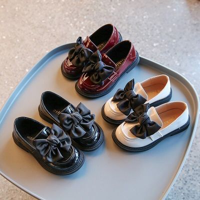 สาว Loafers Rion Bowknot Elegant Pure สี Pu Slip-On เด็ก Lather รองเท้า26-36แฟชั่น Casual ฤดูใบไม้ผลิเด็กรองเท้าแบน