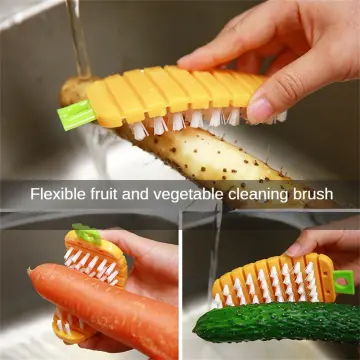 Fruit and Vegetable Cleaning Brush Finger Set Antibacterial Bendable  Crevice Brush Kitchen Cleaning Tool