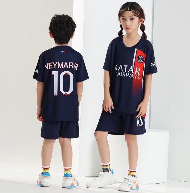 ready-stock-cute-22-23-childrens-set-world-cup-france-jersey-home-mbappe-football-tshirt-shorts-kids-suit