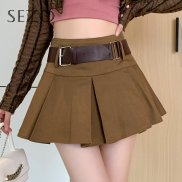 SEZO Korean High Waist Slim Pleated A-line Skirt for Woman