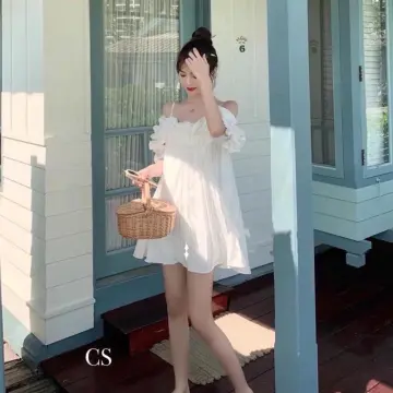 Váy trắng thô thêu nổi | Gomebabyhouse.com