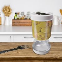 hotx【DT】 Pickle Jar Dry Wet Separation Design Kimchi With Fork And Storage Hourglass Jars Strainer