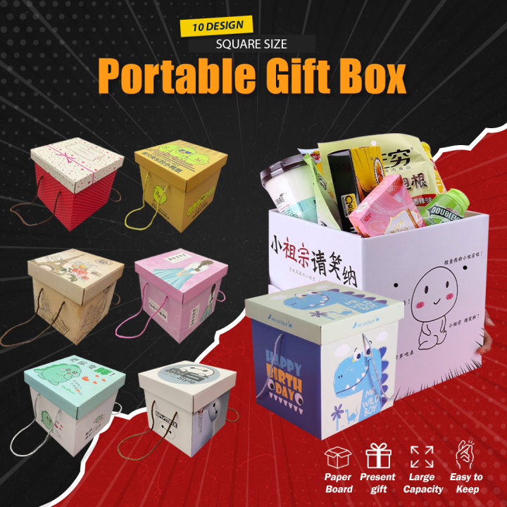 Birthday Square Packing Box Carton Snack Big Gift Box Storage Packing