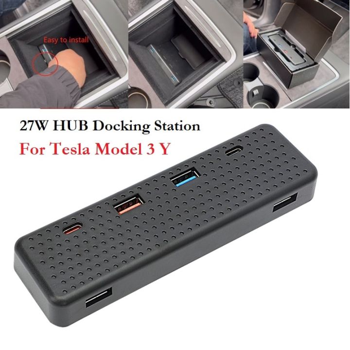 Expansion Dock Dashcam USB Hub Storage Device Center Console For