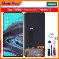 MagicMeta จอแสดงผล OLED สำหรับ Oppo Reno 2 PCKM70, PCKT00, PCKM00, CPH1907แสดงผล LCD แผงหน้าจอสัมผัส Digitizer แทนการประกอบสำหรับ OPPO Reno 2 LCD