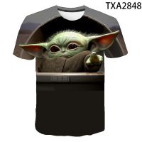 3D พิมพ์ Yoda ฤดูร้อนสไตล์ลำลองเด็กเสื้อยืดแขนสั้น