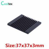 (100pcs/lot) 100% new 37x37x3mm black Aluminum heatsink radiator heat sink  for chip LED computer s component  heat dissipation Heatsinks