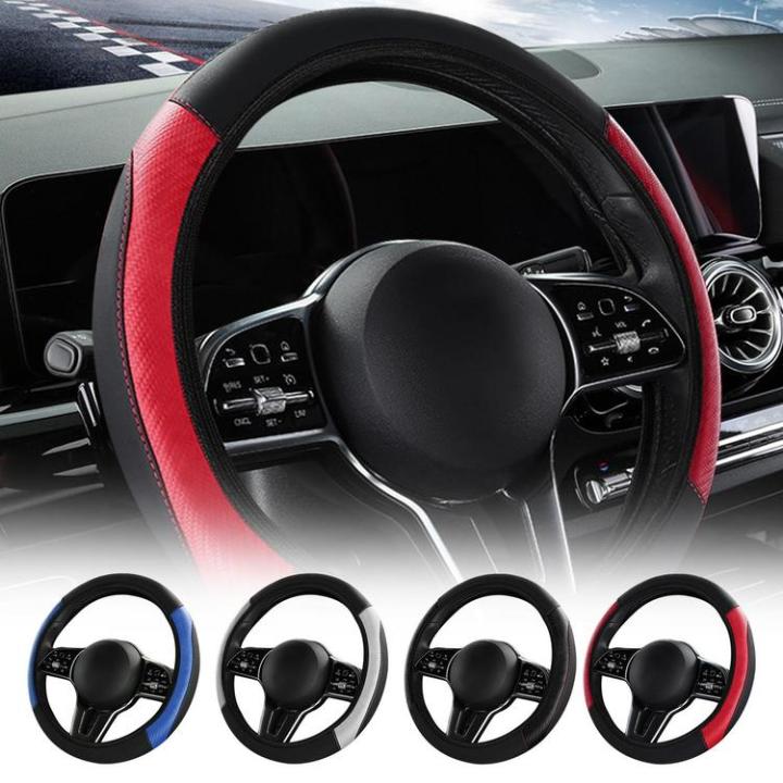 elastic-stretch-steering-wheel-cover-non-slip-microfiber-leather-cover-full-surround-protection-and-durable-leather-cover-for-steering-wheel-with-a-diameter-of-14-5-15-inches-elegant