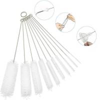 ][= 10Pcs Pipe Tube Brush Pipe Cleaning Brushes Nylon Bristle Drinking Straws Cleaner Brush For Washing Kettle Spout Teapot Nozzle