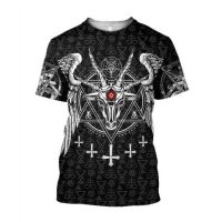 Raven Odin ไวกิ้งชายแขนสั้นขนาดใหญ่ร้อนเสื้อผ้าเสื้อยืด Tattoo 3D พิมพ์ Harajuku Casual Unisex