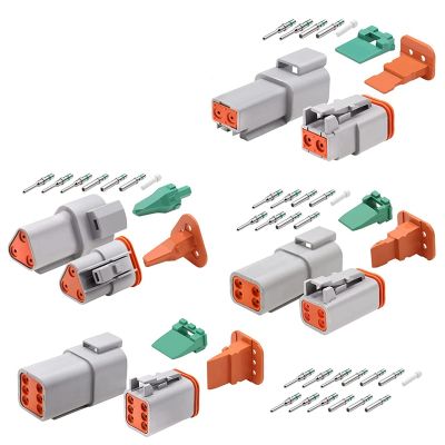 DT Connector, 2 3 4 6 Pin Deutsch Connector Kit,Waterproof Automotive Electrical Connectors with Stamped Contacts