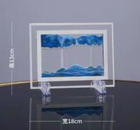 Moving Sand Art Picture Round Glass 3D Deep Sea Sandscape In Motion Display Flowing Sand Frame Sand Painting