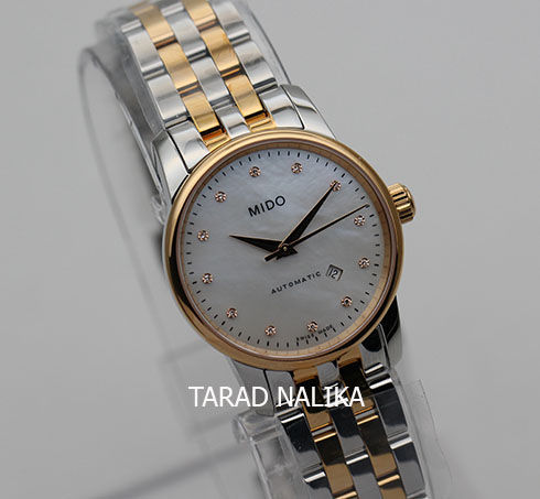 นาฬิกา-mido-automatic-baroncelli-lady-diamond-m7600-9-69-1-สองกษัตริย์-pinkgild-ของแท้-รับประกันศูนย์-tarad-nalika
