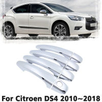 Luxury Chrome Door Handle Cover Trim สำหรับ Citroen DS4 DS 4 2010 ~ 2018รถอุปกรณ์เสริมสติกเกอร์2011 2012 2013 2014