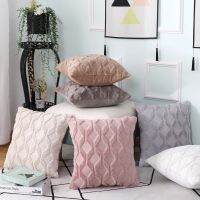 Ins Nordic Plush Pillowcase Double-sided Plush Home Sofa Pillowcase Office Cushion Cover 4 Sizes Ready Stock