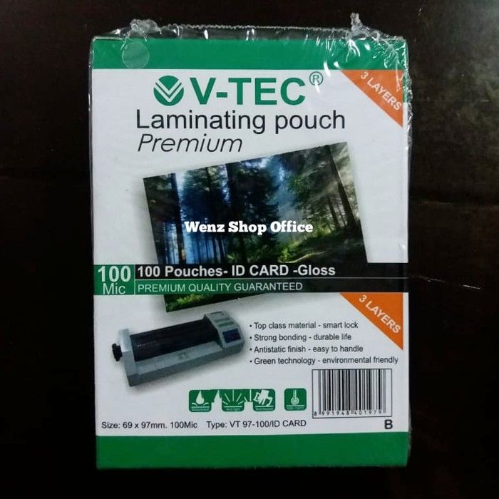 V Tec Plastik Laminating Pouch Id Card Ktp 100 250 Micron Lazada