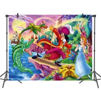 Disney Wonderland Peter Pan Backdrop Kids Birthday Background Captain Hook Theme Celebrate Event Photo Poster Studios Props