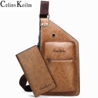 Celinv Koilm Famous Brand Mans Sling Bag Leather Men Chest Bags Fashion Simple Travel Crossbody Bag For Young Man Messenger Bag