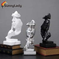 SunnyLady เครื่องประดับประติมากรรมนามธรรมเงียบเป็นหุ่นเรซิ่นทองอุปกรณ์สร้างสรรค์บ้านตกแต่ง