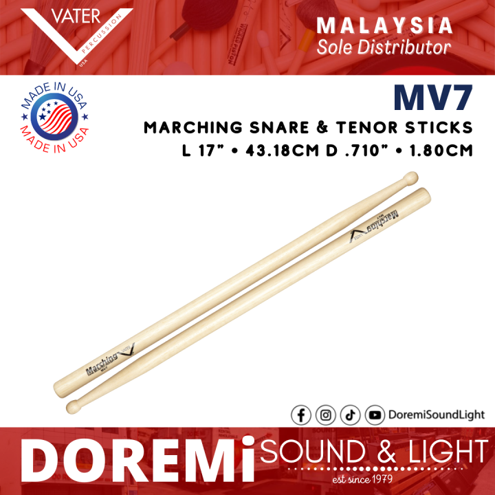 Vater MV7 Marching Snare & Tenor Sticks Mallet (MV7) Lazada