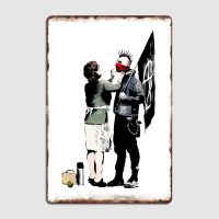 Banksy Anarchist Punk And His Mother Poster Metal Plaque Mural Painting Classic Kitchen Wall Pub Tin Sign Posters