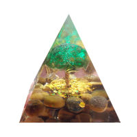 {คลังสินค้าพร้อม} เครื่องกำเนิดพลังงานรักษา Orgonite Pyramid Home Office Desktop Stone Craft Decor