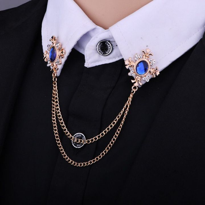 men-women-suit-shirt-collar-tassel-chain-lapel-pin-brooch-crystal-chain-pins-wedding-dress-party-dance-neckware-accessories-adhesives-tape
