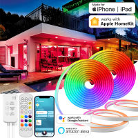 10เมตร Homekit RGB LED นีออนเชือกแสงที่มีการควบคุมระยะไกล,สมาร์ทเปลี่ยนสี WIFI นีออน F LEX แถบไฟสำหรับห้องนอนในบ้าน