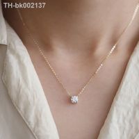 ✴♠ VENTFILLE 925 Sterling Silver French Simple Crystal Pendant Clavicle Chain Necklace Women Light Luxury Party 14k Gold Jewelry